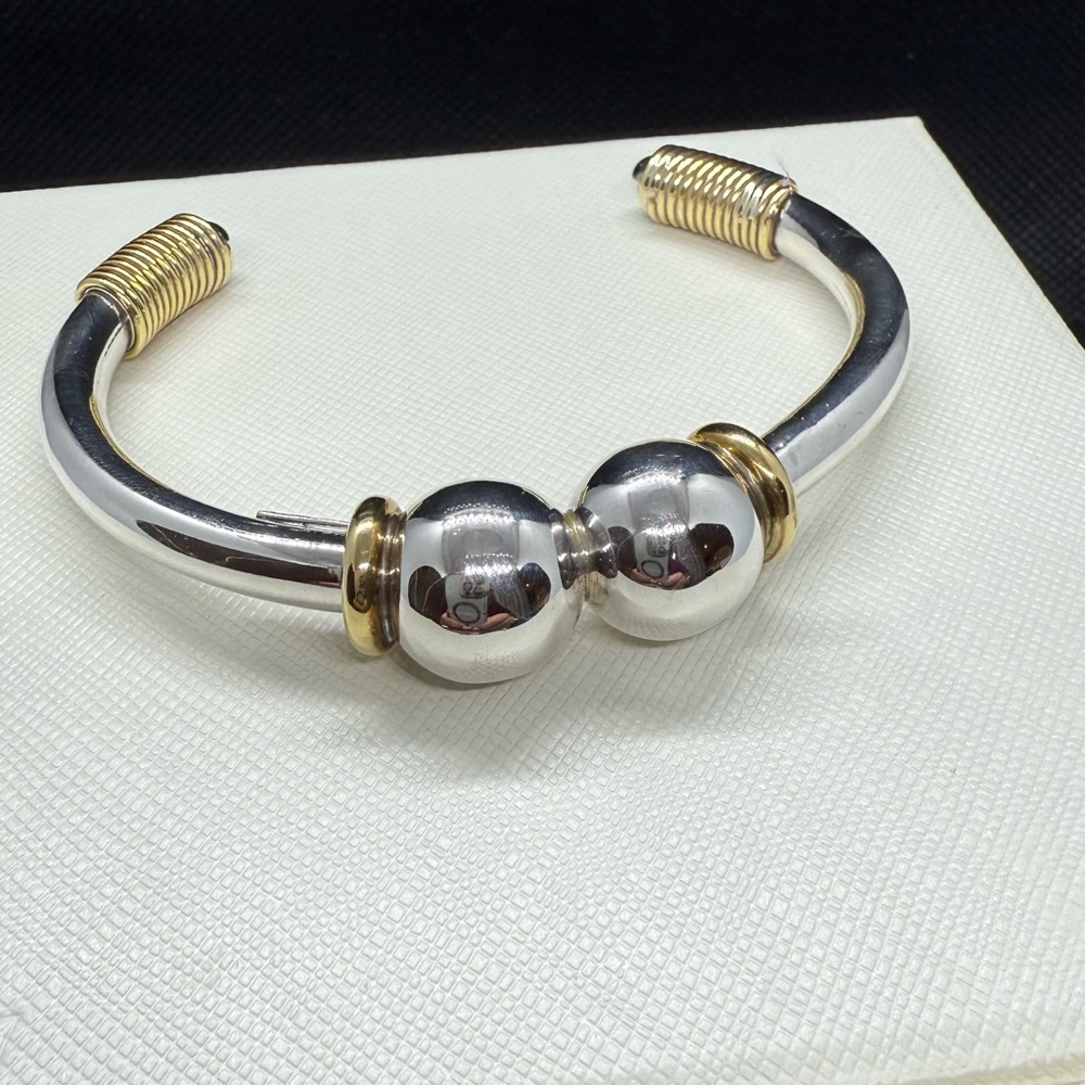 Taxco Silver and Gold Accent Bracelet